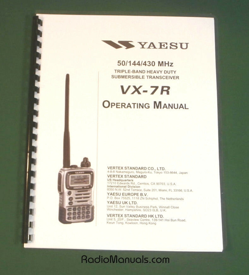 Yaesu VX-7R Instruction Manual